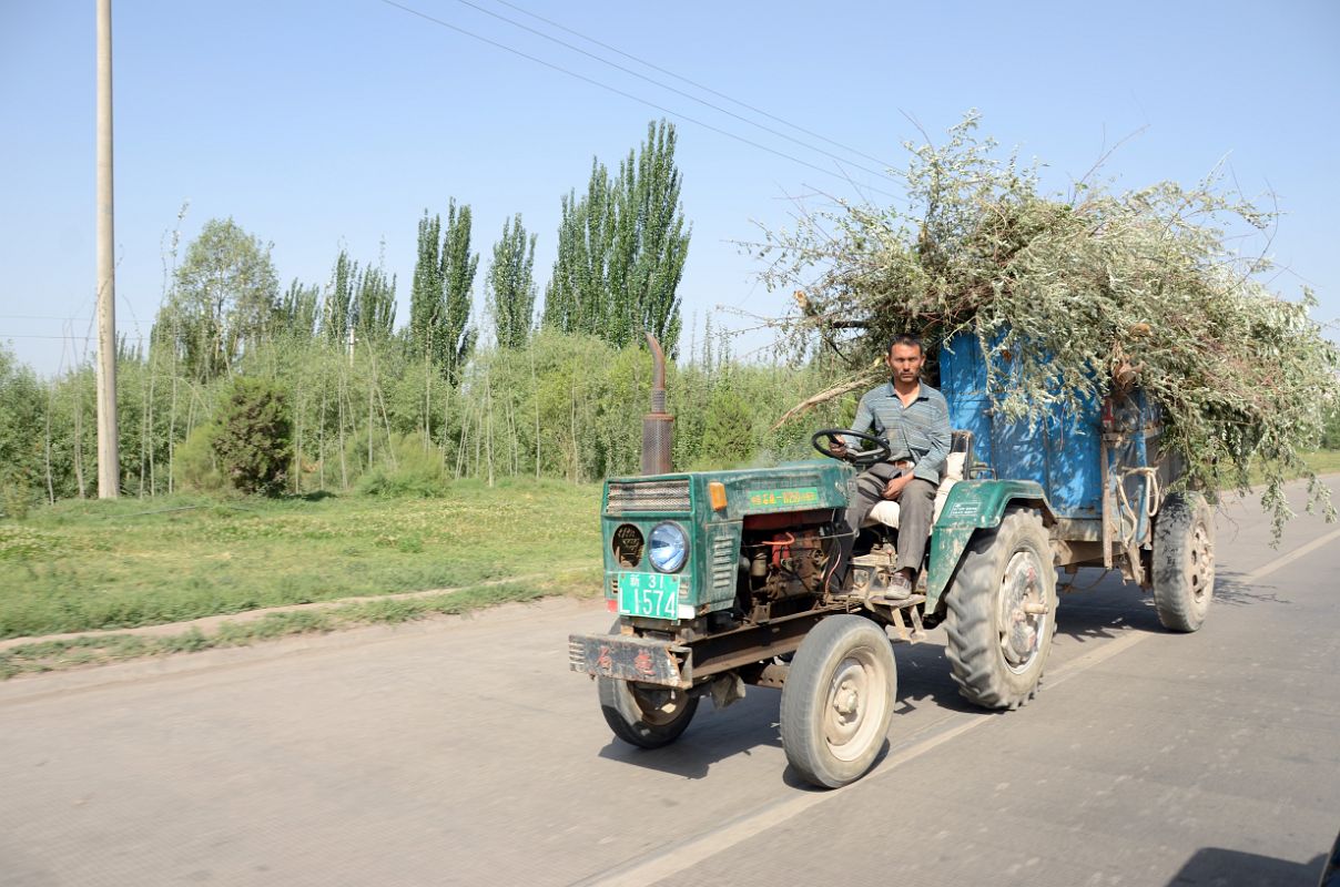 01 Tractor On The Side Of The Road Just After Leaving Kashgar